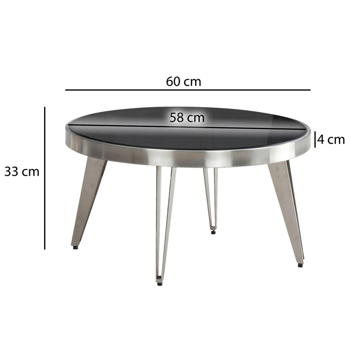 Couchtisch schwarz B/H/T: ca. 60x33x60 cm Couchtisch - schwarz (60,00/33,00/60,00cm) - Wohnling