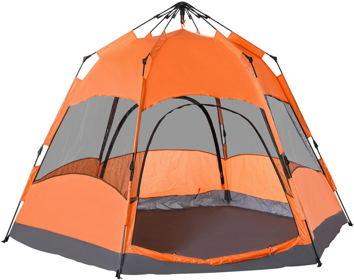 Outsunny Doppelwandzelt orange Polyester-Mischgewebe B/H/L: ca. 280x170x280 cm Doppelwandzelt - orange/blau (280,00/280,00/170,00cm) - Outsunny