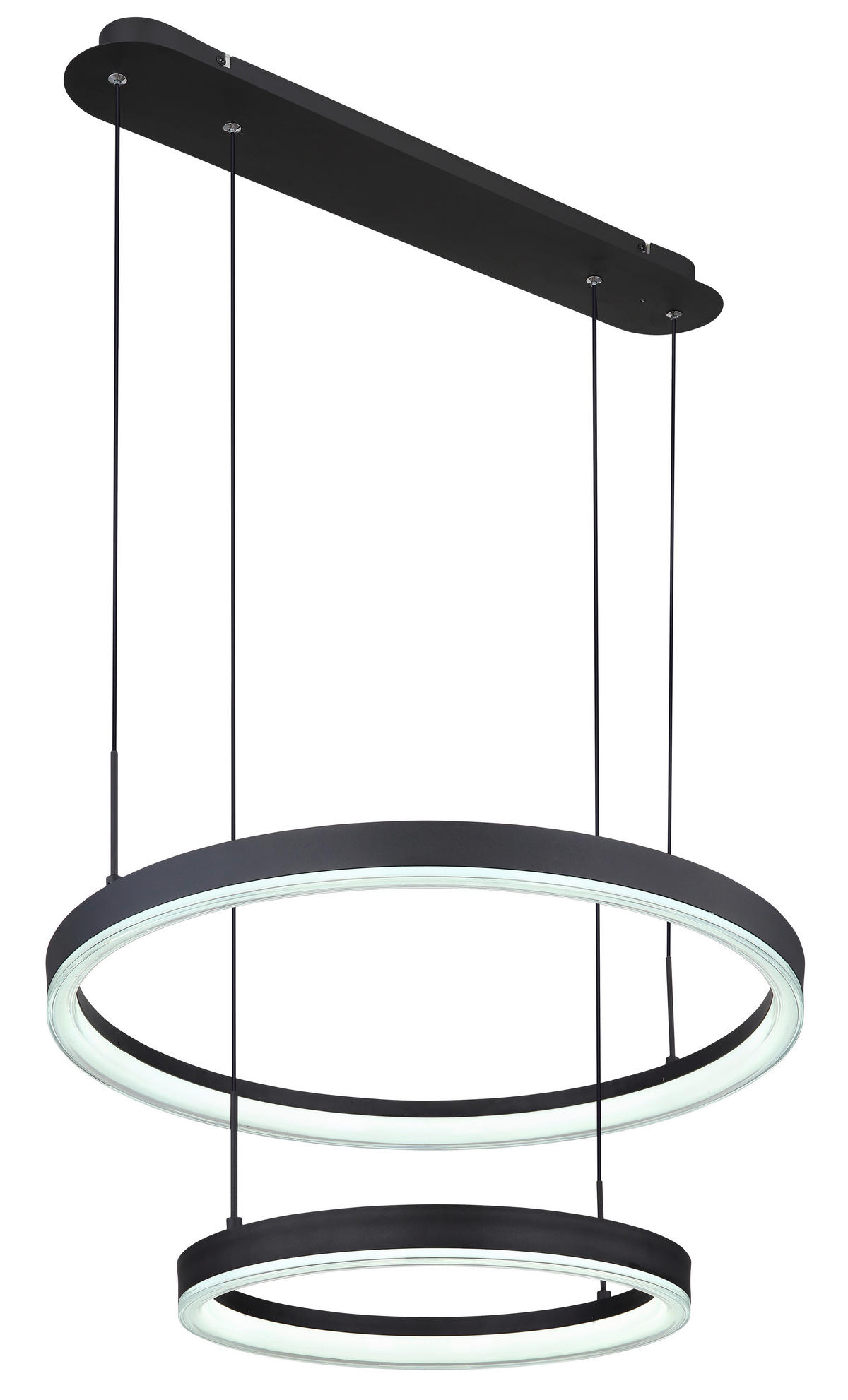 GLOBO Pendelleuchte schwarz Aluminium Metall Acryl B/H/T: ca. 60x150x66,5 cm 1.0 Brennstellen 67189H - schwarz (60,00/150,00/66,50cm) - GLOBO