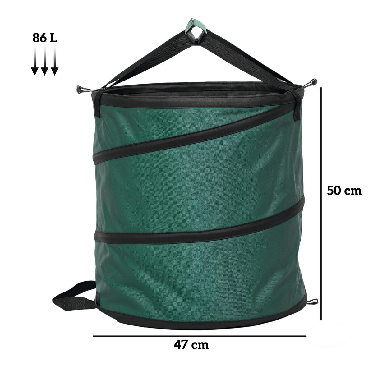 Outsunny Gartenabfallsack 4er Set grün B/H/L: ca. 47x50x47 cm Gartenabfallsack 4x 160l - grün (47,00/47,00/50,00cm) - Outsunny
