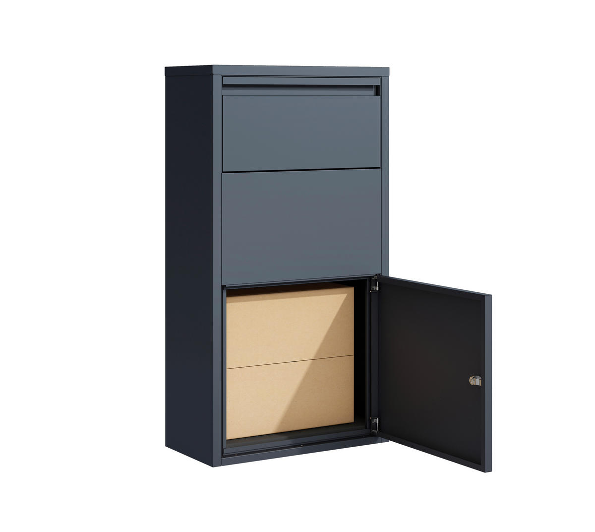 Westmann Briefkasten mit Paketbox Pollux anthrazit B/H/L: ca. 22x82x44 cm Pollux - anthrazit (44,00/22,00/82,00cm) - Westmann