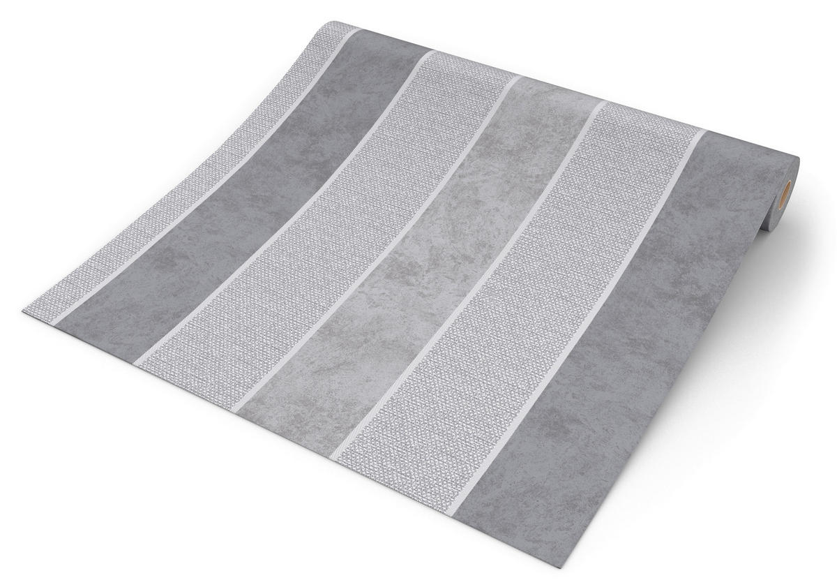 Vinyltapete Streifen grau dunkelgrau B/L: ca. 53x1005 cm Vinyltapete_A74709 - dunkelgrau/grau (53,00/1005,00cm)