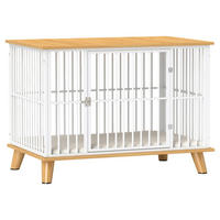 PawHut Hundekäfig Eiche Stahl B/H/L: ca. 60x70x86 cm Hundekäfig - Eiche/weiß (86,00/60,00/70,00cm) - PawHut