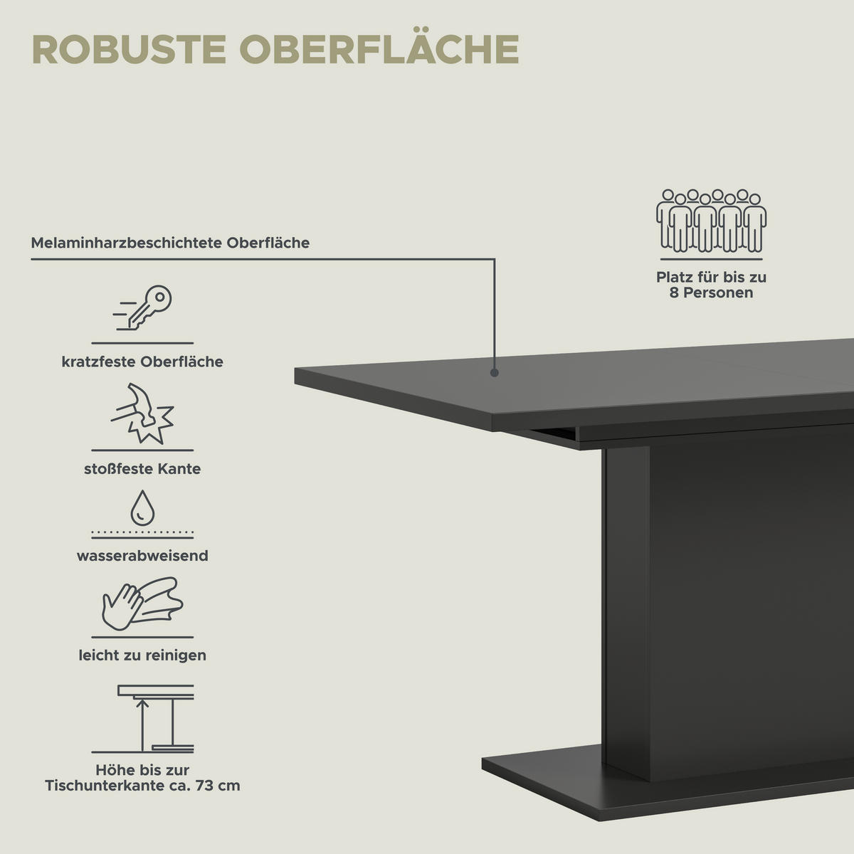 Esstisch MOTION grau B/H/T: ca. 150x76x90 cm MOTION - grau (150,00/76,00/90,00cm) - xonox.home