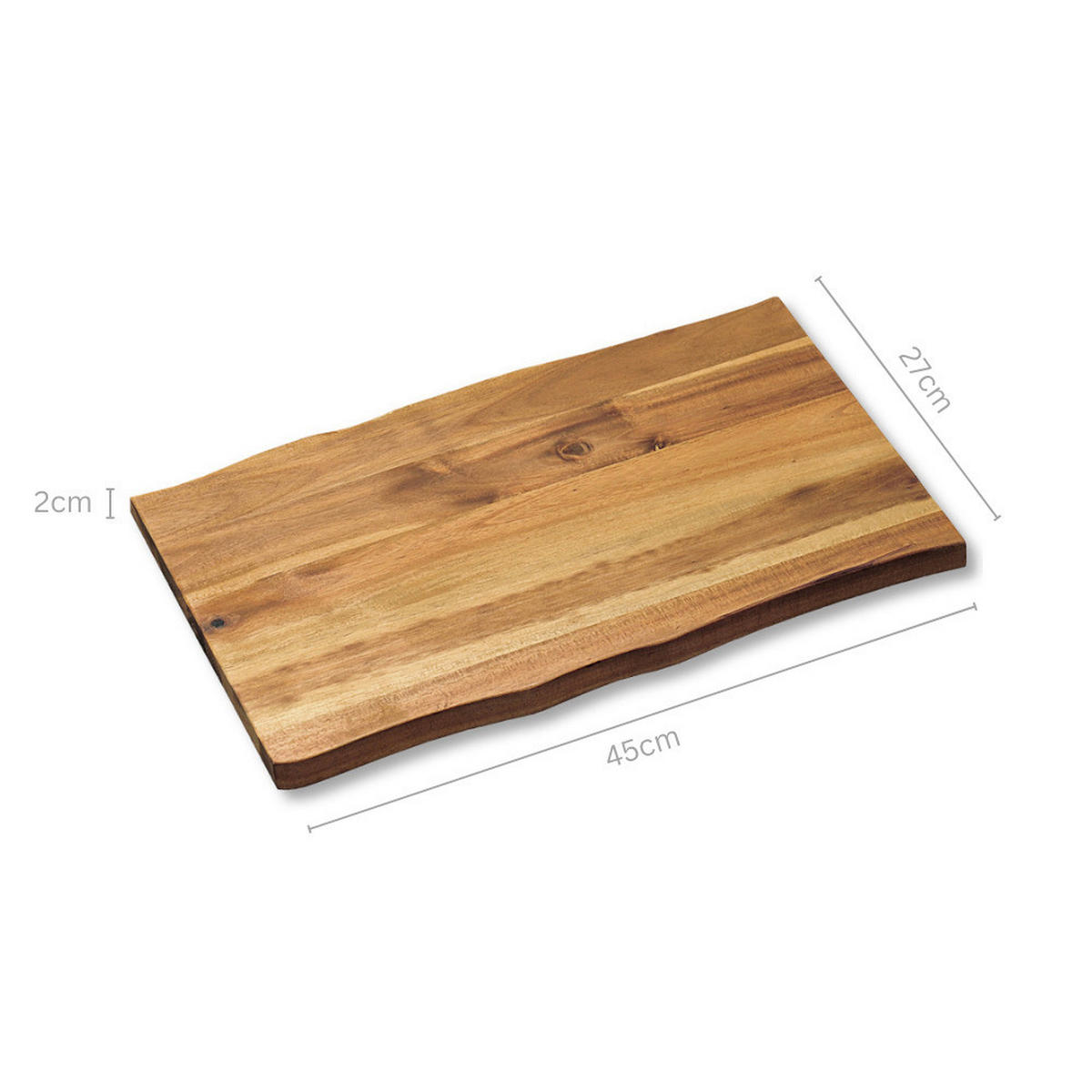 Kesper Tranchierbrett natur Akazie B/H/L: ca. 27x45x2 cm Tranchierbrett - natur (2,00/27,00/45,00cm) - Kesper