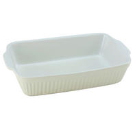 CreaTable Auflaufform Classic PASTELL Kitchen creme Steinzeug B/H/L: ca. 20x5,5x34 cm Classic PASTELL Kitchen - creme (34,00/20,00/5,50cm) - CreaTable