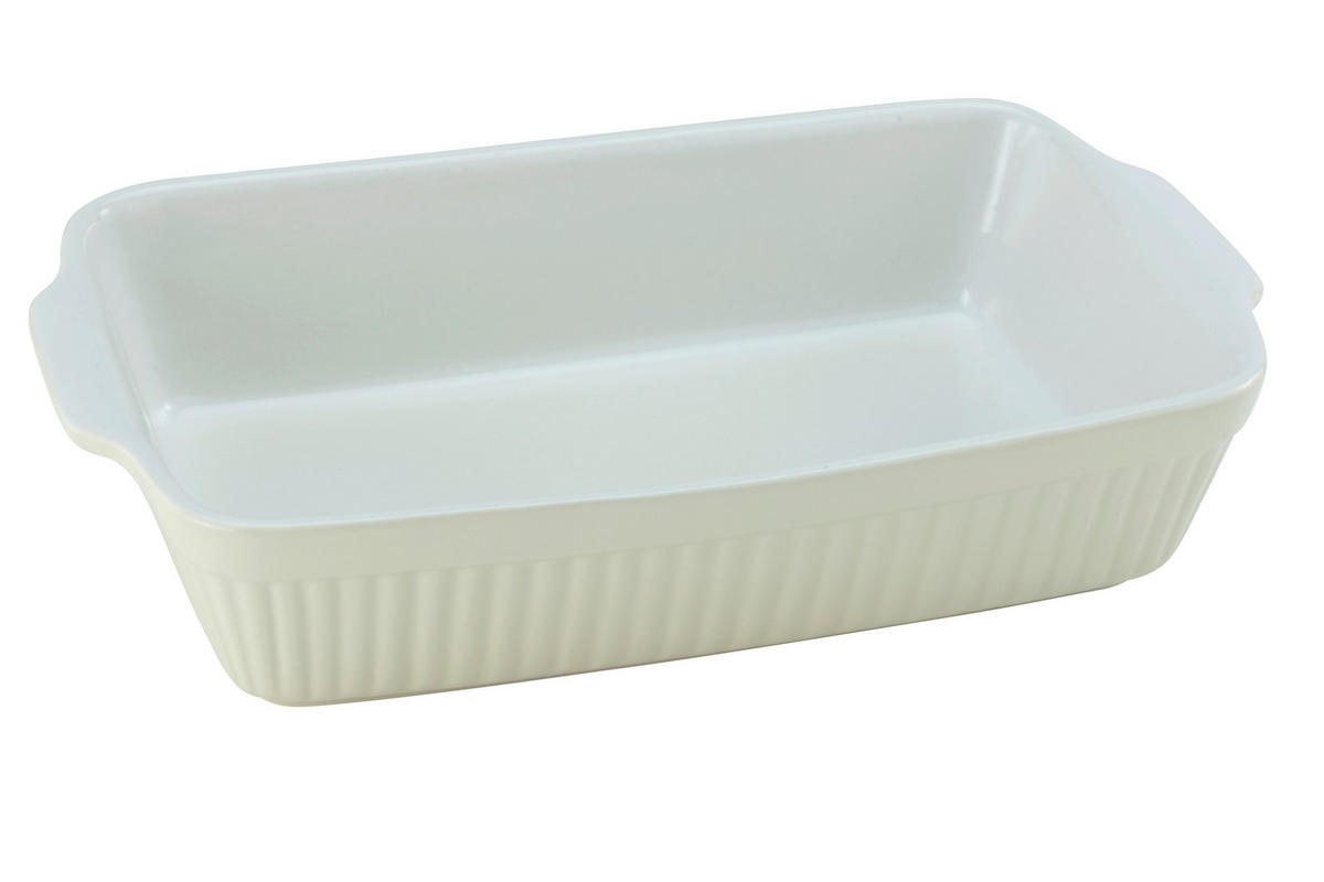 CreaTable Auflaufform Classic PASTELL Kitchen creme Steinzeug B/H/L: ca. 20x5,5x34 cm Classic PASTELL Kitchen - creme (34,00/20,00/5,50cm) - CreaTable