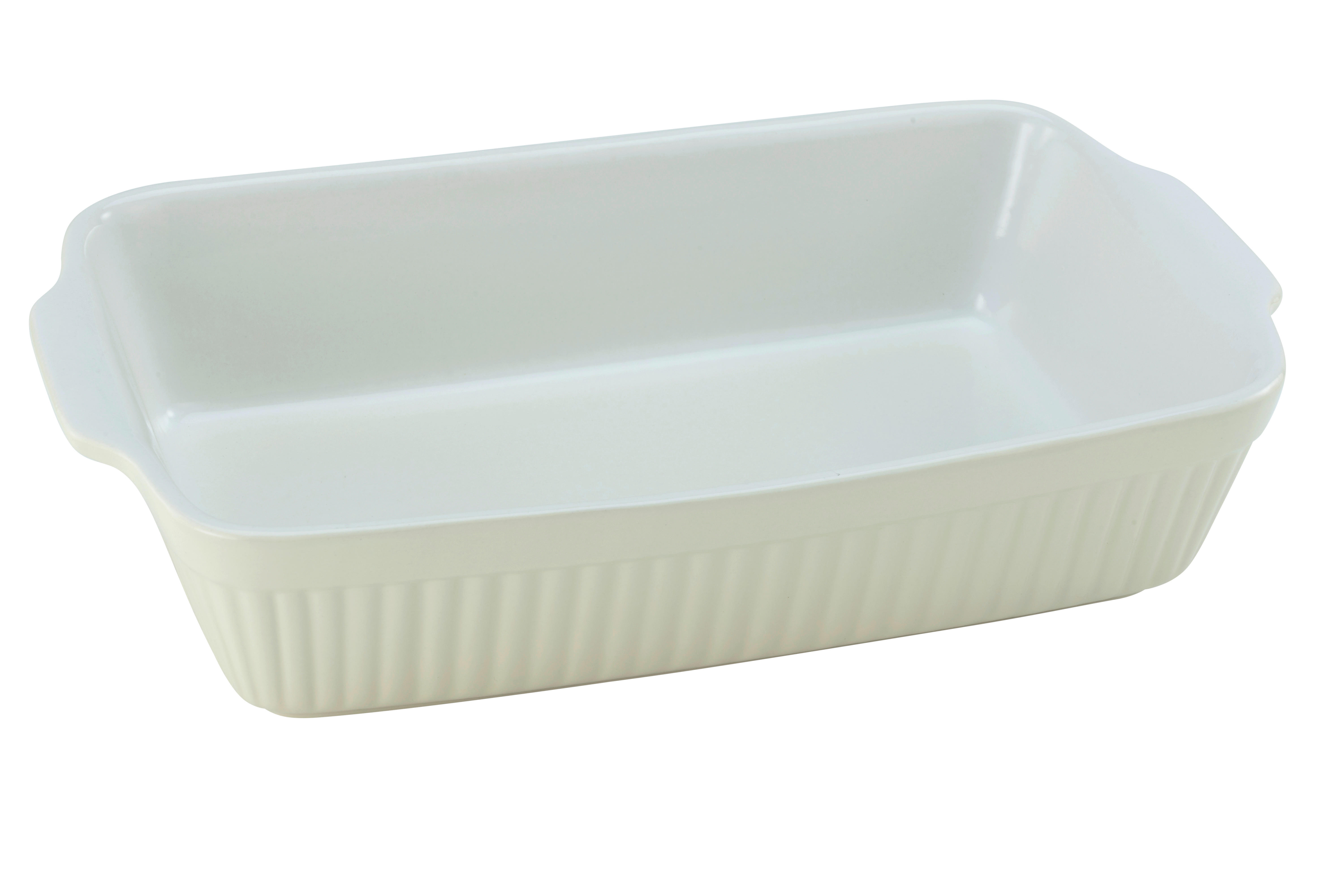 CreaTable Auflaufform Classic PASTELL Kitchen creme Steinzeug B/H/L: ca. 20x5,5x34 cm