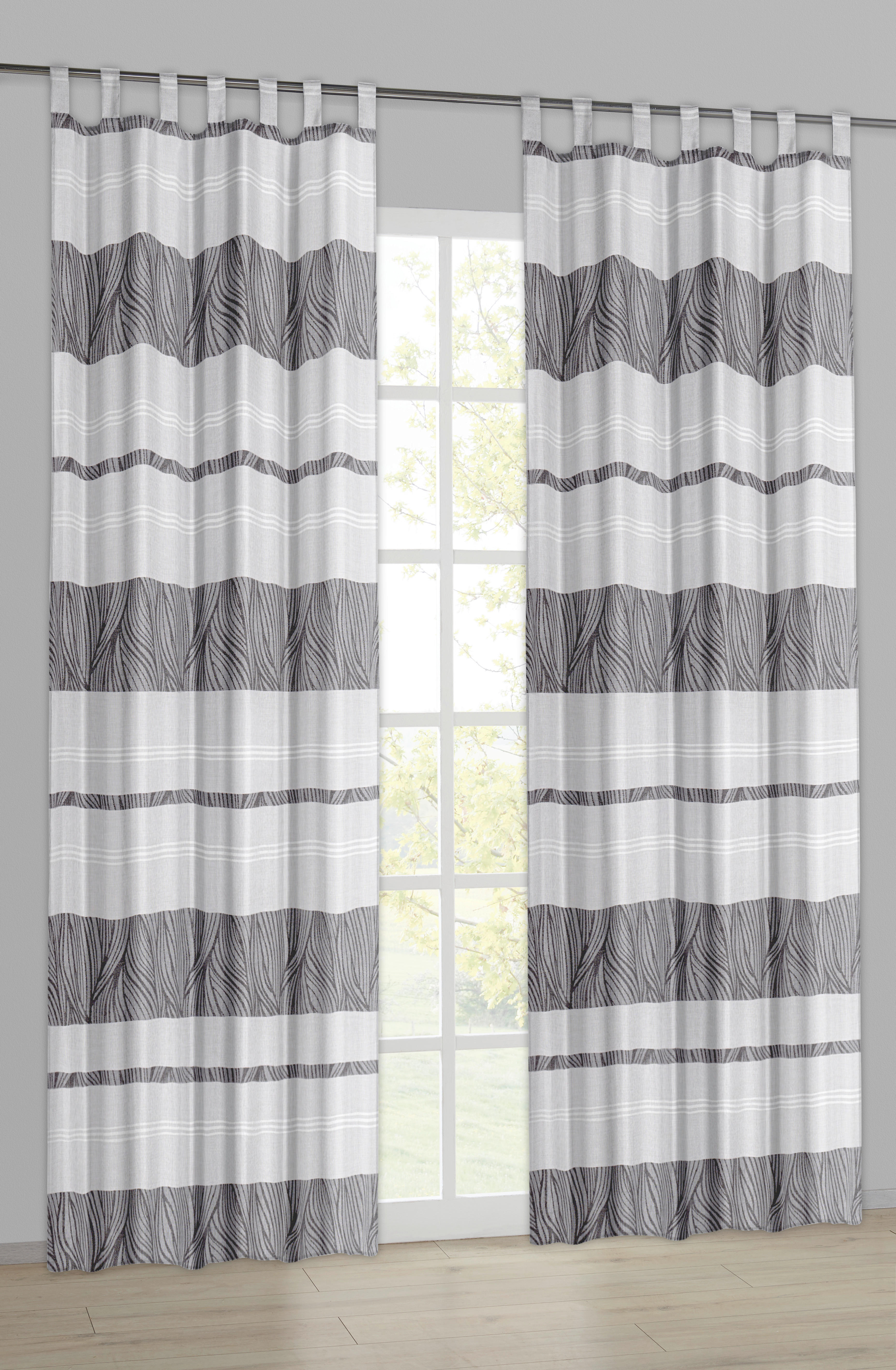 Kombivorhang Capri weiß B/L: ca. 135x245 cm Capri - weiß/anthrazit (135,00/245,00cm)