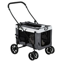 PawHut Hunde-Zubehör grau Edelstahl B/H/L: ca. 58x81x97,5 cm Hundebuggy - grau (97,50/58,00/81,00cm) - PawHut