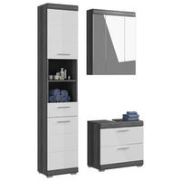 Badezimmer-Set Scout Rauchsilber Nachbildung weiß Hochglanz B/H/T: ca. 112x191x34 cm Scout - weiß (112,00/191,00/34,00cm) - xonox.home