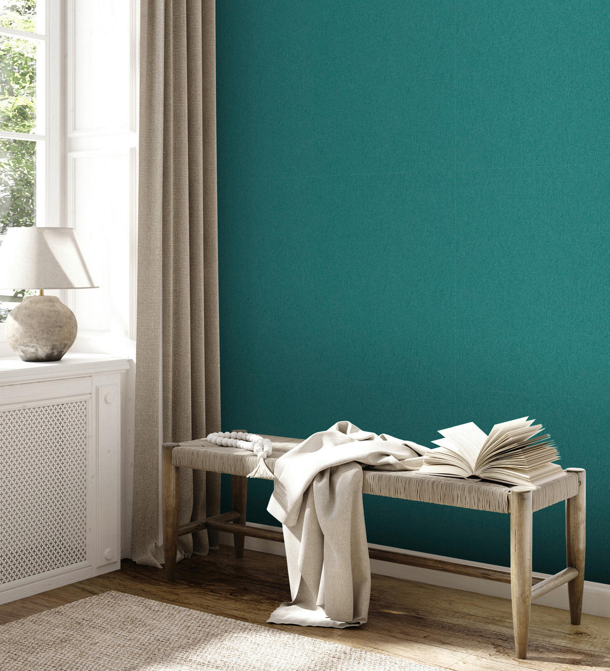 A.S.Creation Vliestapete Attractive 2 Uni petrol B/L: ca. 53x1005 cm Attractive 2 - petrol (53,00/1005,00cm) - A.S.Creation