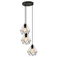 Pendelleuchte schwarz PVC Metall B/L: ca. 25x80 cm E27 3 Brennstellen Pendelleuchte_Senna - schwarz (25,00/80,00cm)