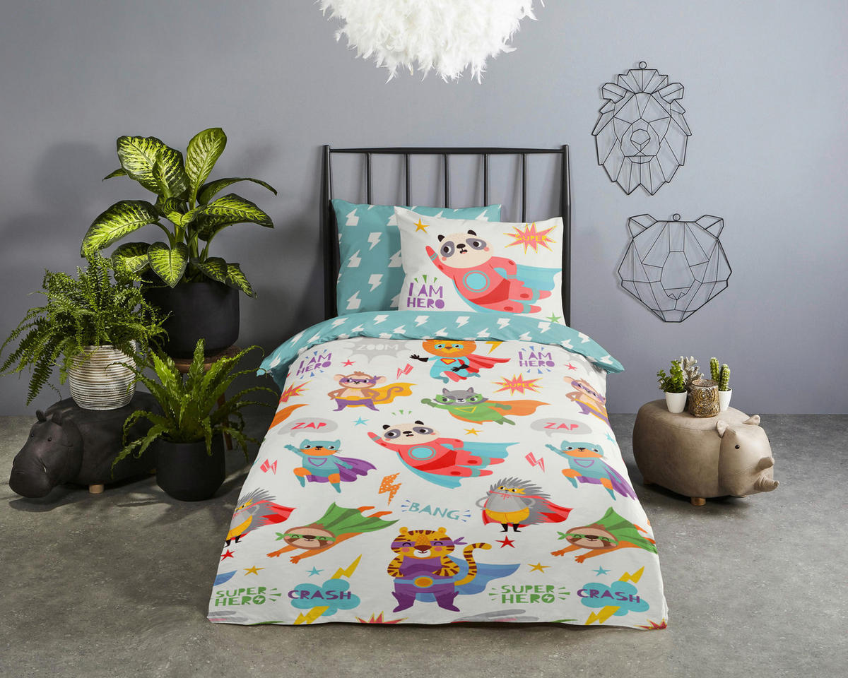 Bettwäsche Superhero Multi Baumwolle B/L: ca. 120x150 cm Superhero - Multi (120,00/150,00cm) - Good Morning