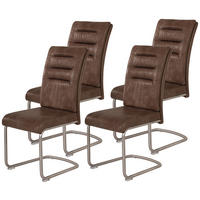 Schwingstuhl Paula 4er Set braun Schlamm Microfaser B/H/T: ca. 45x102x65 cm Paula 4er Set - braun (45,00/102,00/65,00cm) - Hela