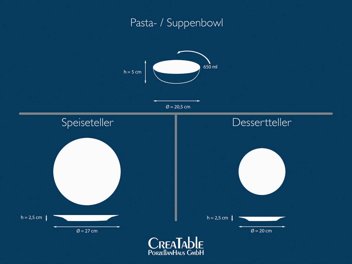 CreaTable Tafelservice Luna weiß Porzellan 18 tlg. Luna - weiß - CreaTable