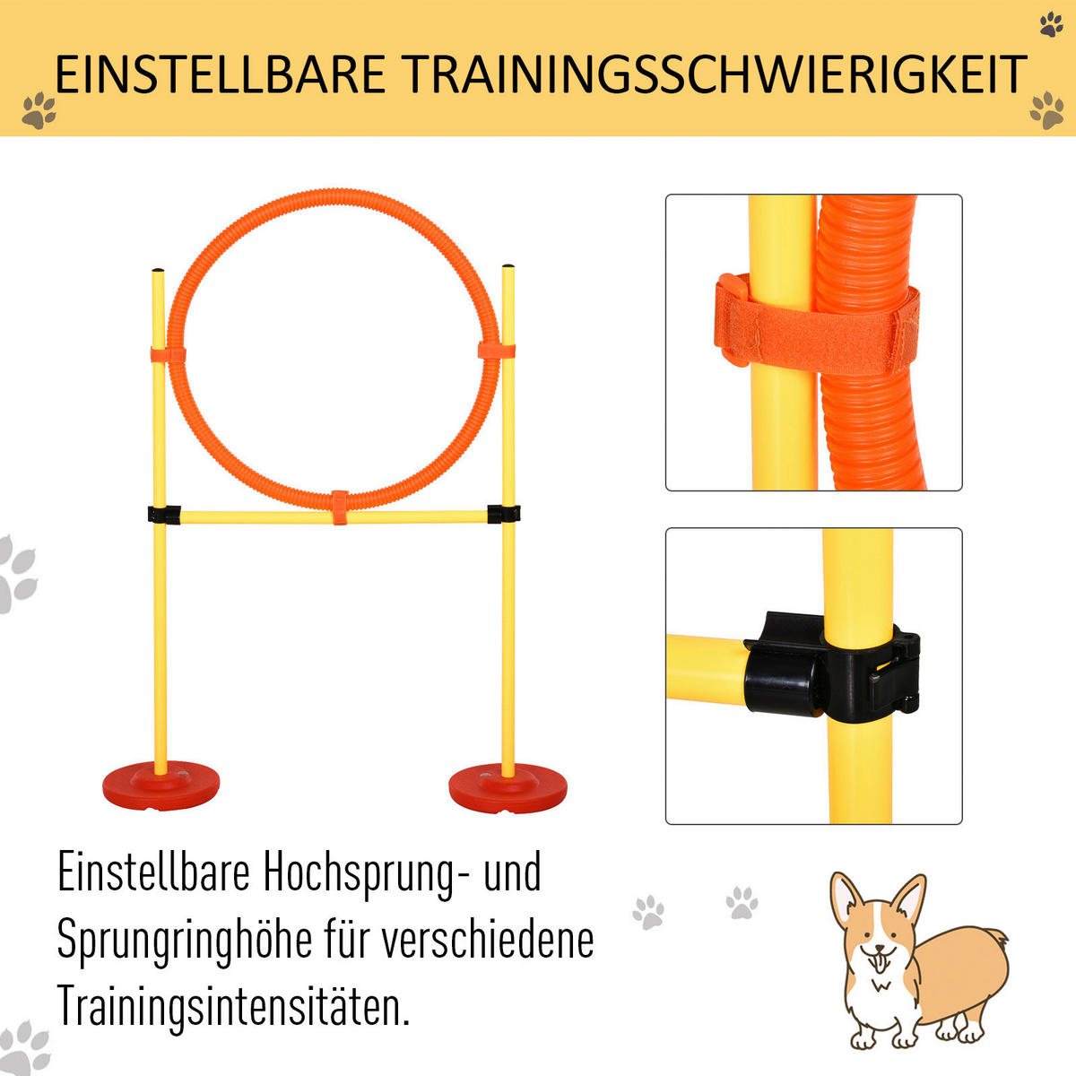 PawHut Agility gelb Kunststoff B/H/L: ca. 128x100x23 cm Agility - gelb (23,00/128,00/100,00cm) - PawHut