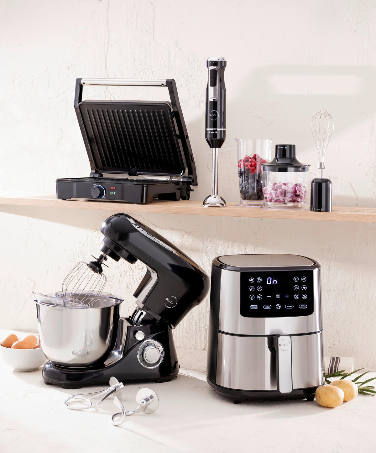 BERGNER Küchenmaschine BG-50043-BK schwarz Kunststoff Edelstahl B/H/L: ca. 23x32x39 cm ca. 5 l EL BOHIO - schwarz (39,00/23,00/32,00cm) - BERGNER