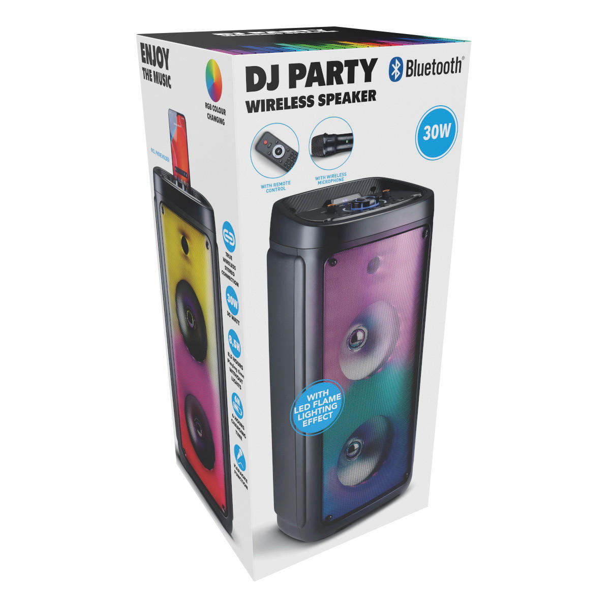 Lautsprecher 871125225651 schwarz B/H/T: ca. 30x67x29 cm Bluetooth-LED-Partylautsprecher - schwarz (30,00/67,00/29,00cm)