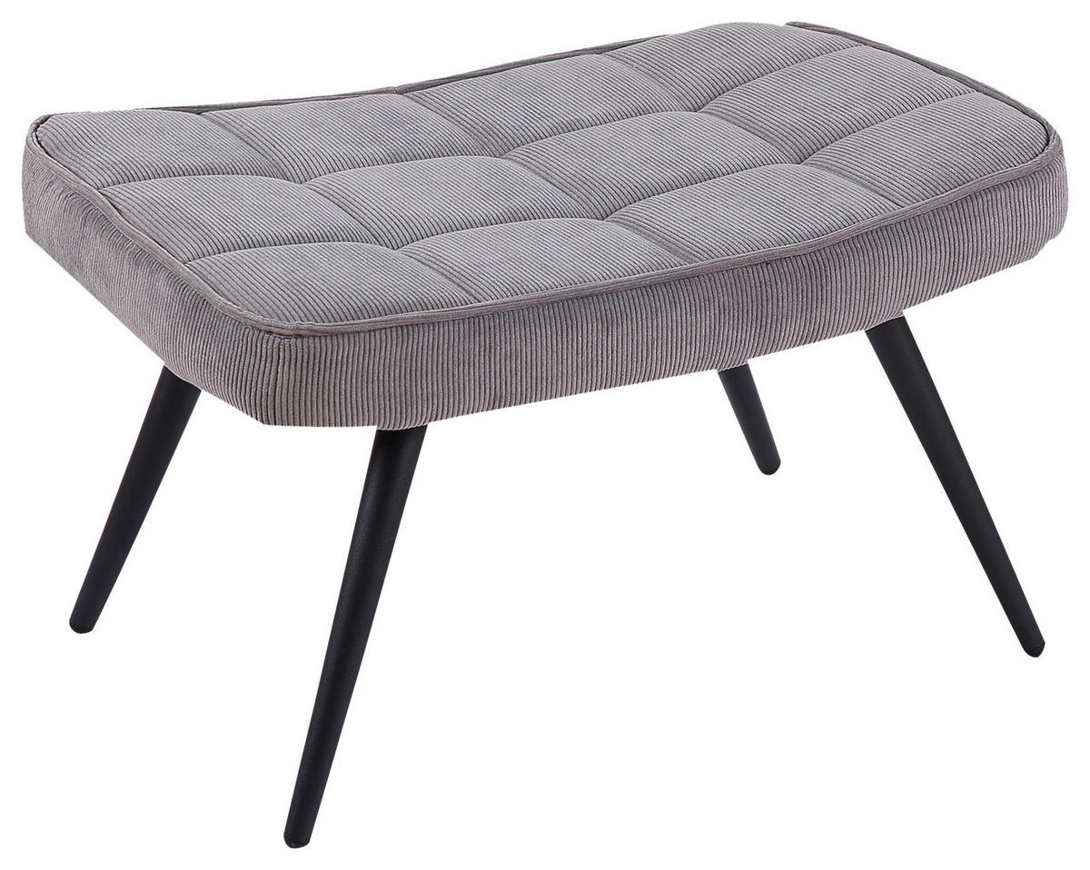 byLIVING Hocker UTA grau schwarz Stoff Metall B/H/T: ca. 60x39x41 cm UTA - schwarz/grau (60,00/39,00/41,00cm) - byLIVING