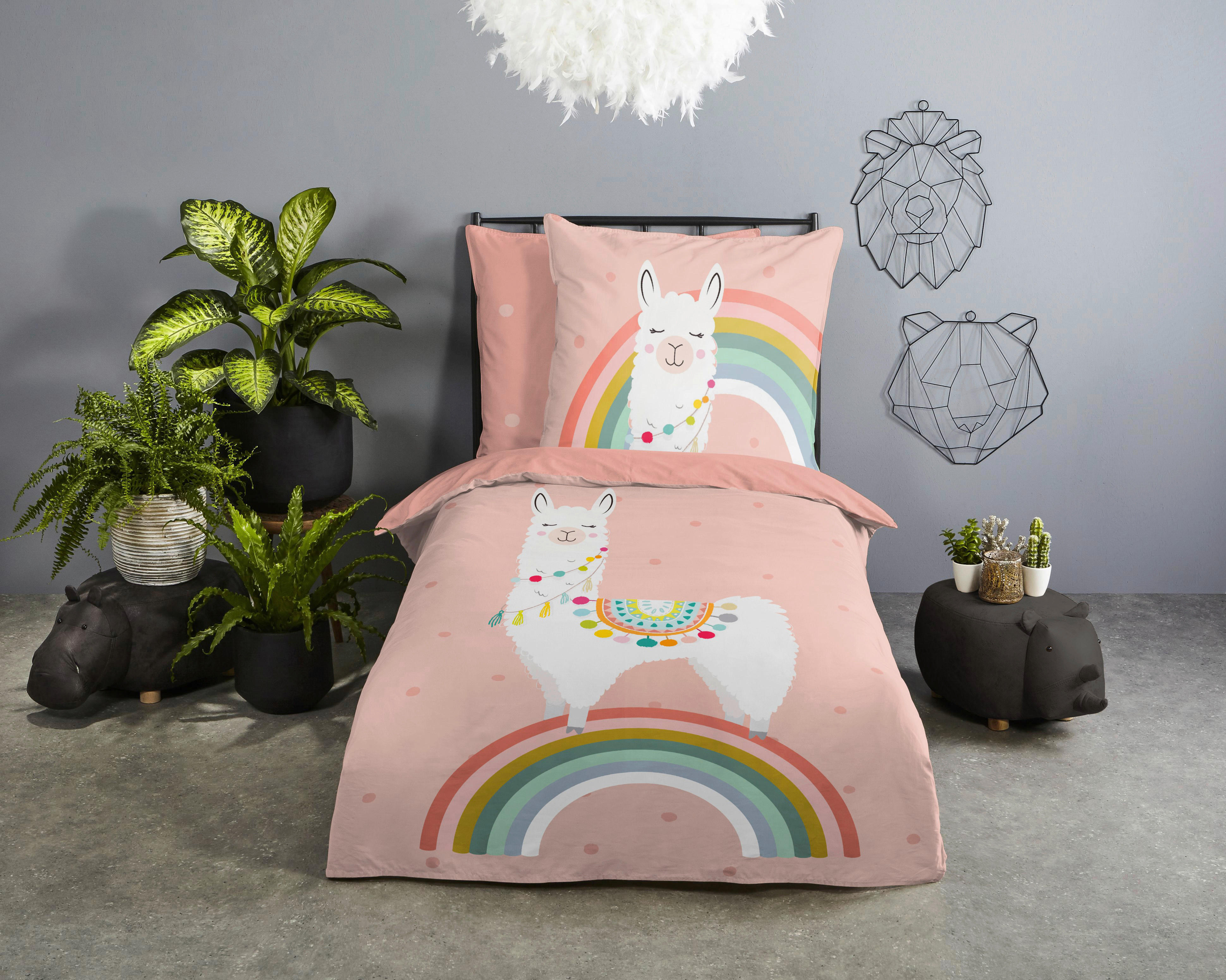 Bettwäsche Llama Multi Baumwolle B/L: ca. 135x200 cm Llama - Multi (135,00/200,00cm) - Good Morning