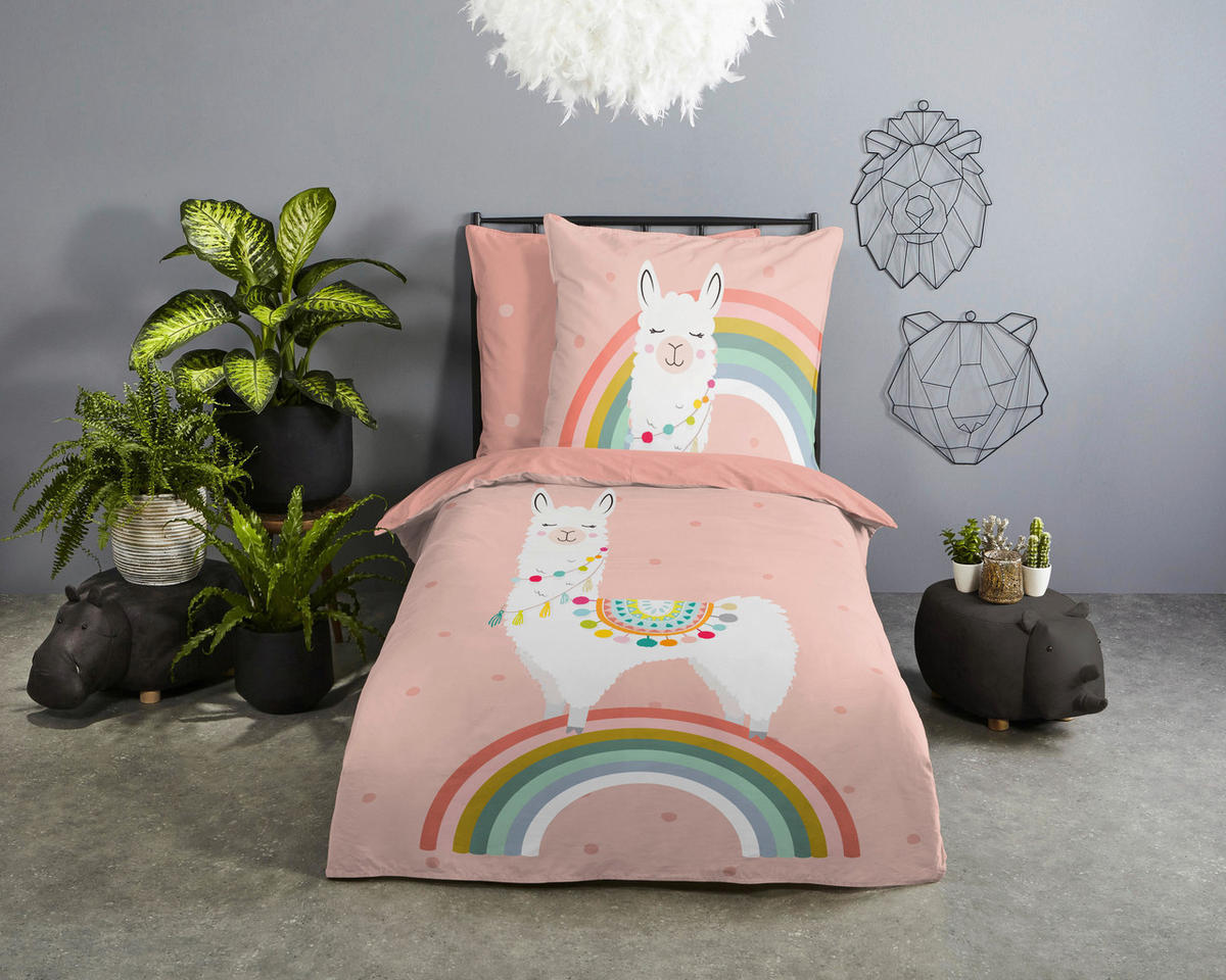 Bettwäsche Llama Multi Baumwolle B/L: ca. 135x200 cm Llama - Multi (135,00/200,00cm) - Good Morning