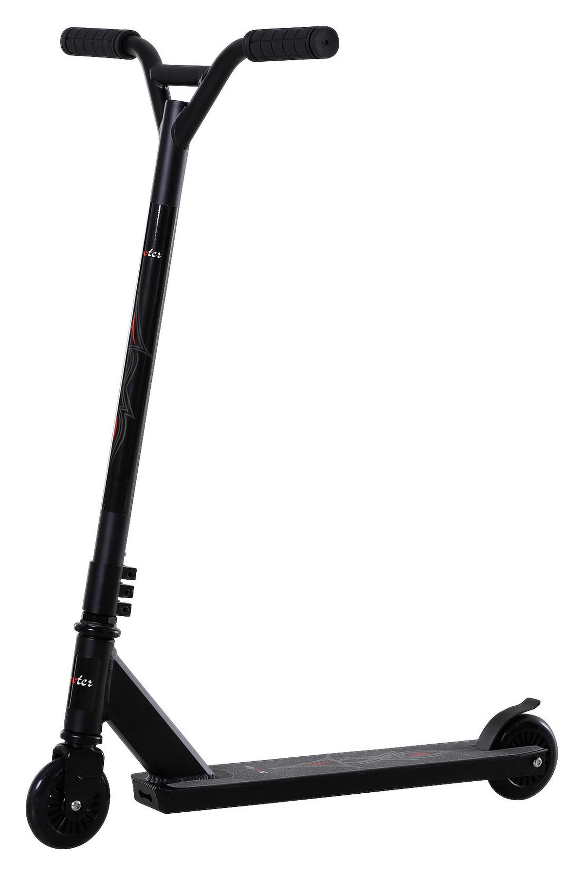 HOMCOM Kinder-Tretroller schwarz B/H/L: ca. 47,2x86x68 cm Tretroller_für_Kinder - schwarz (68,00/47,20/86,00cm) - HOMCOM