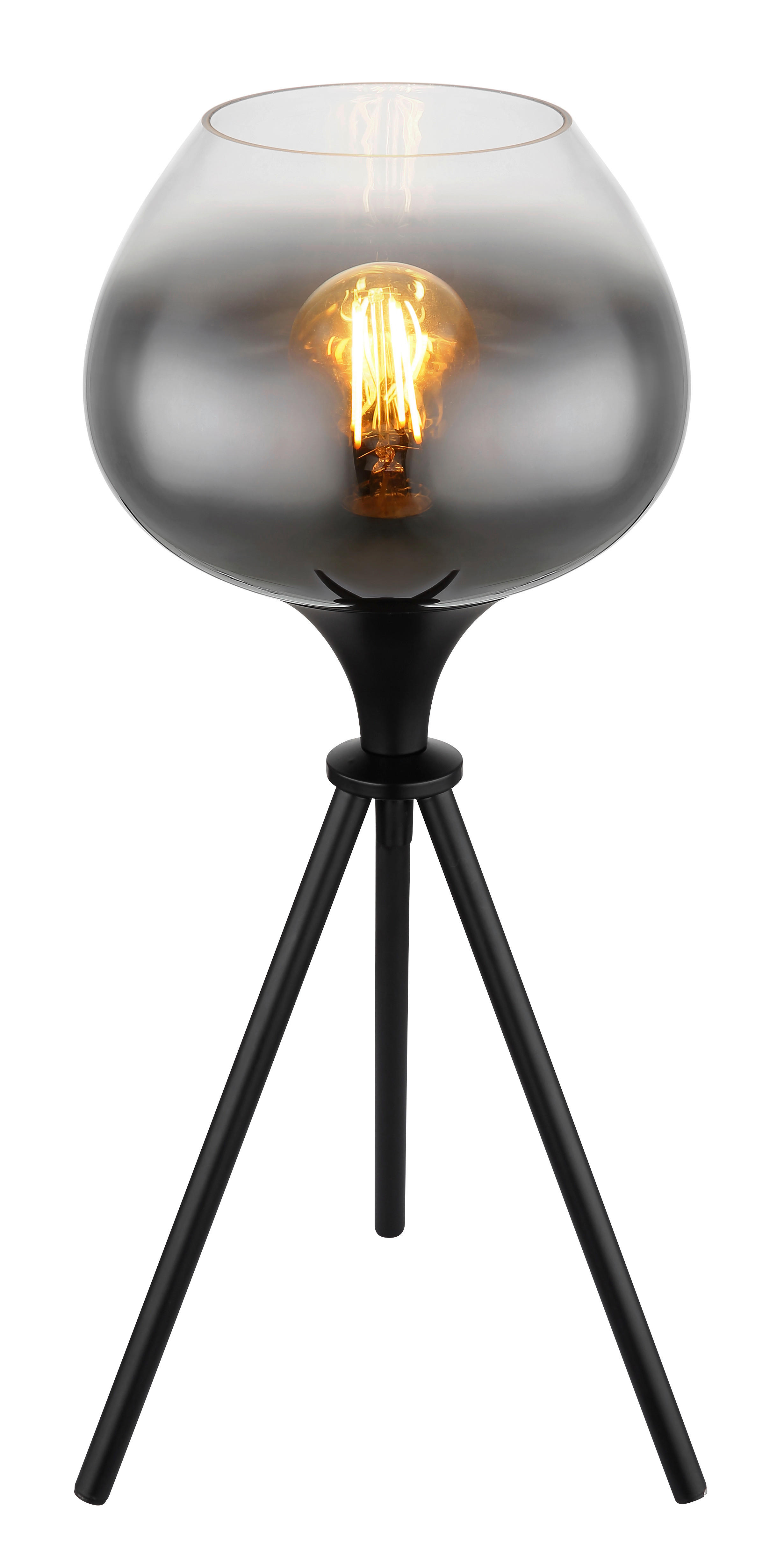 GLOBO Tischleuchte schwarz Metall H/D: ca. 45x24 cm E27 1 Brennstellen MAXY - schwarz (24,00/45,00cm) - GLOBO