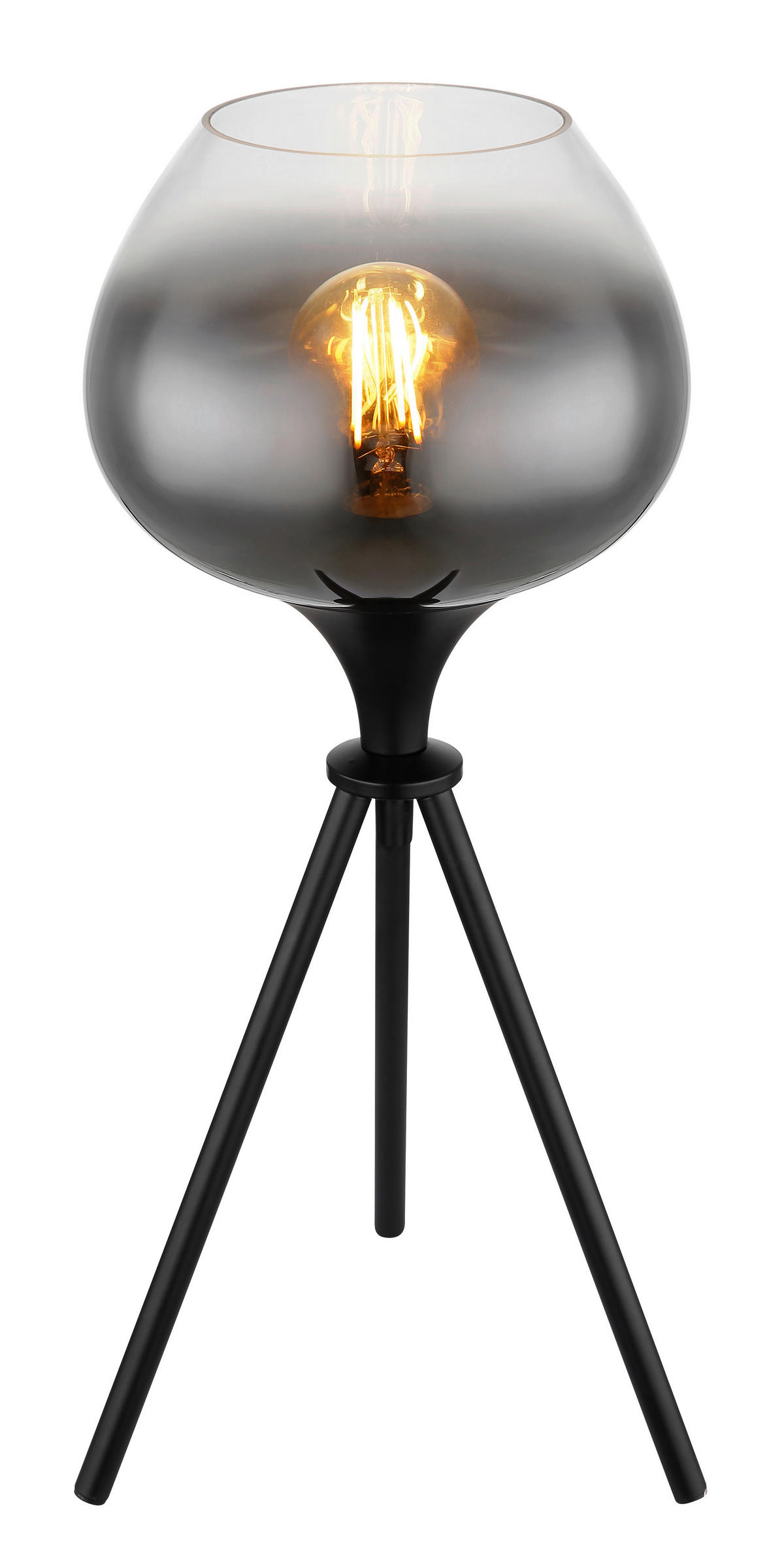 GLOBO Tischleuchte schwarz Metall H/D: ca. 45x24 cm E27 1 Brennstellen MAXY - schwarz (24,00/45,00cm) - GLOBO