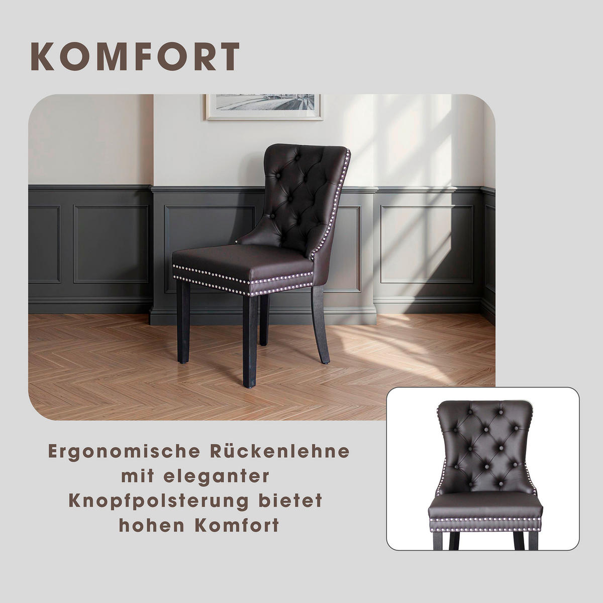 Stuhl DOMINO schwarz braun B/H/T: ca. 48,5x93x61 cm DOMINO - braun/schwarz (48,50/93,00/61,00cm) - byLIVING