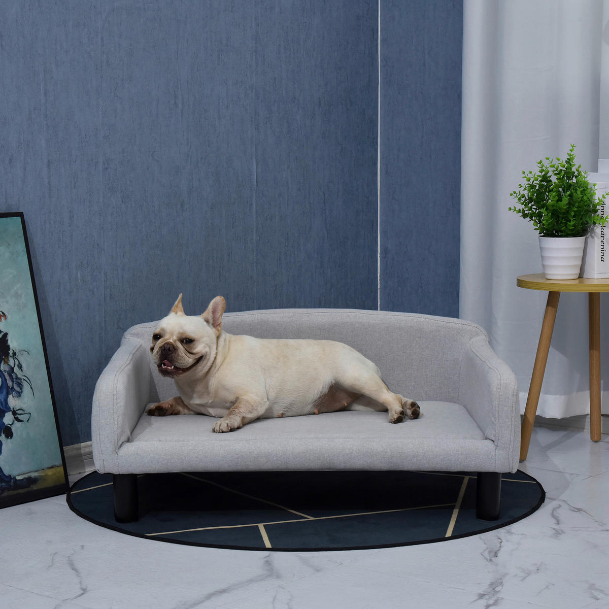 PawHut Hundesofa hellgrau Polyester B/H/L: ca. 82x36x54 cm Hundesofa - hellgrau (54,00/82,00/36,00cm) - PawHut