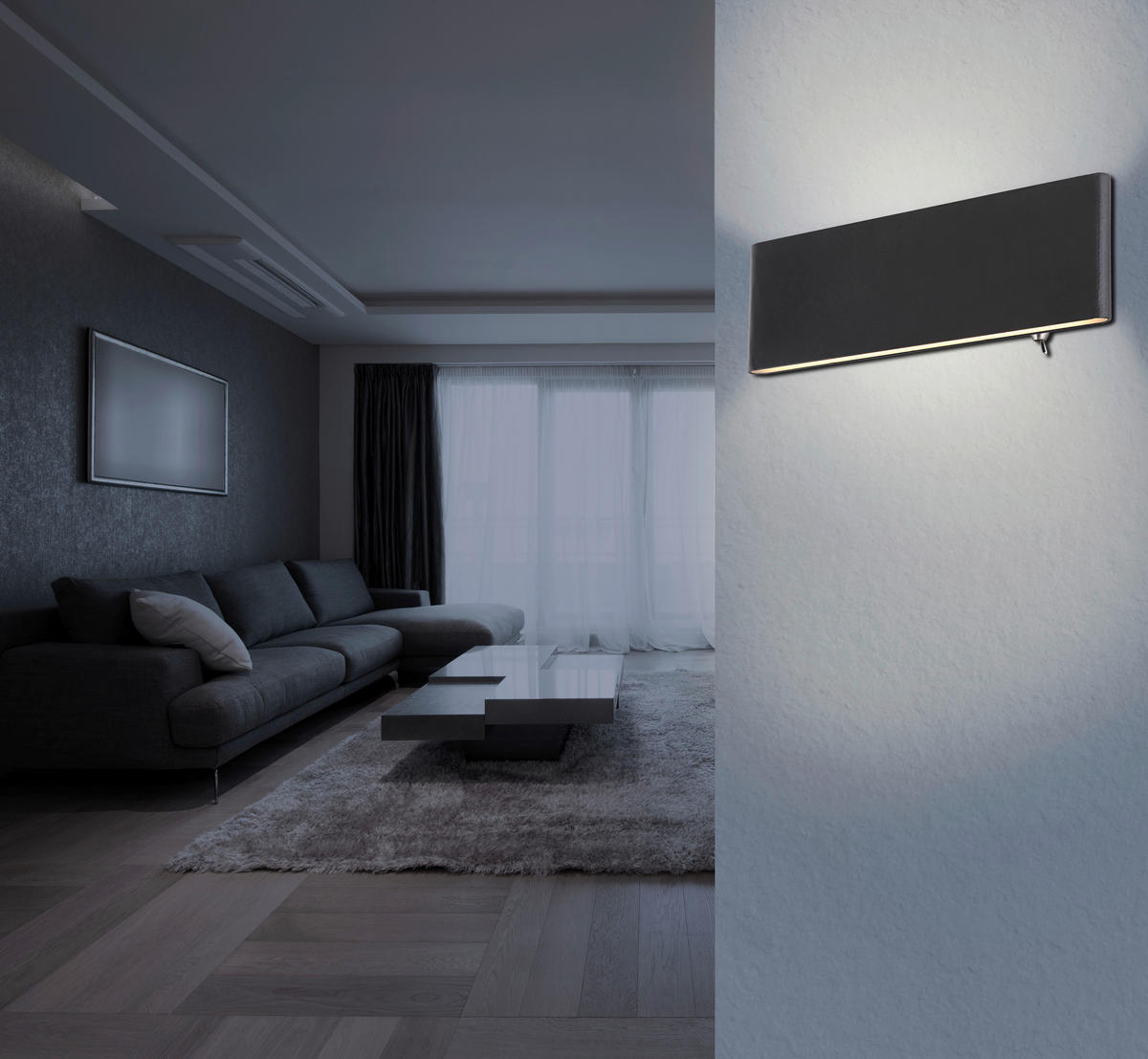 GLOBO LED-Wandleuchte weiß schwarz Aluminium B/H: ca. 22,5x8 cm SIEGFRIED - weiß/schwarz (22,50/8,00cm) - GLOBO