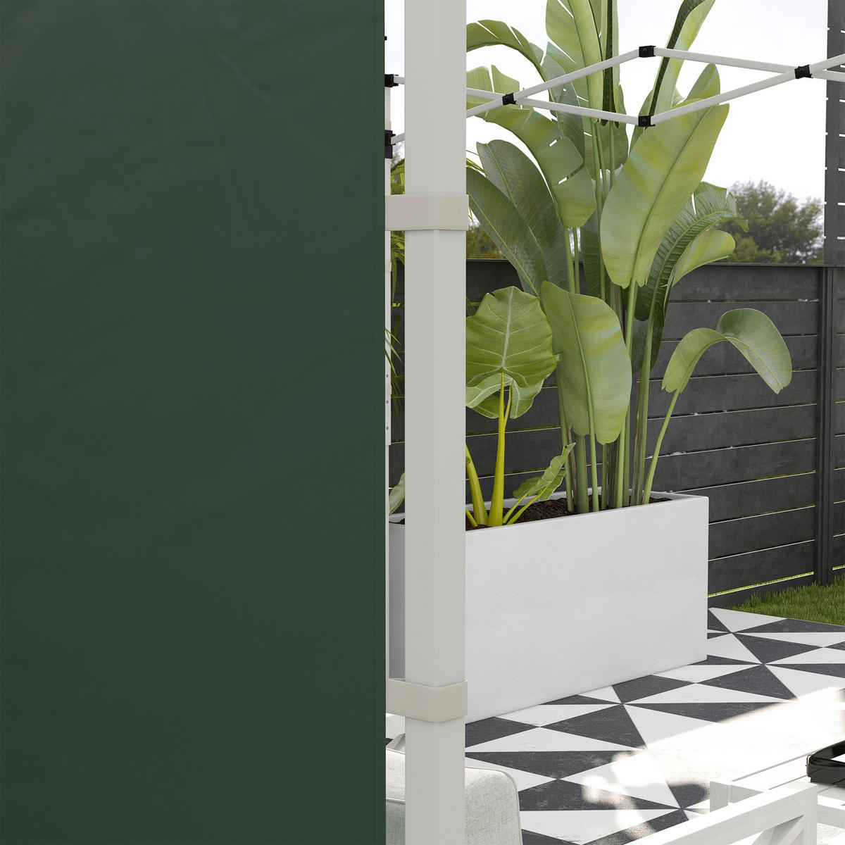 Outsunny Seitenteile für Pavillon grün Polyester B/H/L: ca. 295x195x0,01 cm Seitenteile für Pavillon - grün (0,01/295,00/195,00cm) - Outsunny