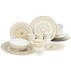 CreaTable Kombiservice MANDALA GOLD weiß Steinzeug 16 tlg. MANDALA GOLD - gold/weiß - CreaTable