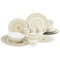 CreaTable Kombiservice MANDALA GOLD weiß Steinzeug 16 tlg. MANDALA GOLD - gold/weiß - CreaTable