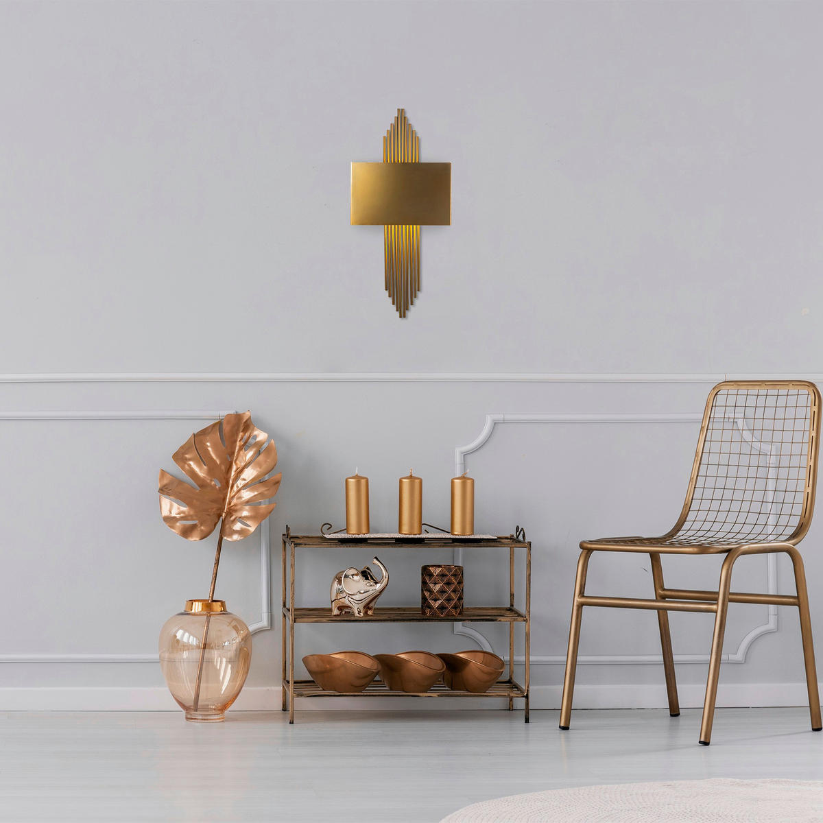 Opviq Wandleuchte Metall B/H/L: ca. 10x22x75 cm E27 1 Brennstellen Wandleuchte_615-A - (75,00/10,00/22,00cm) - Opviq