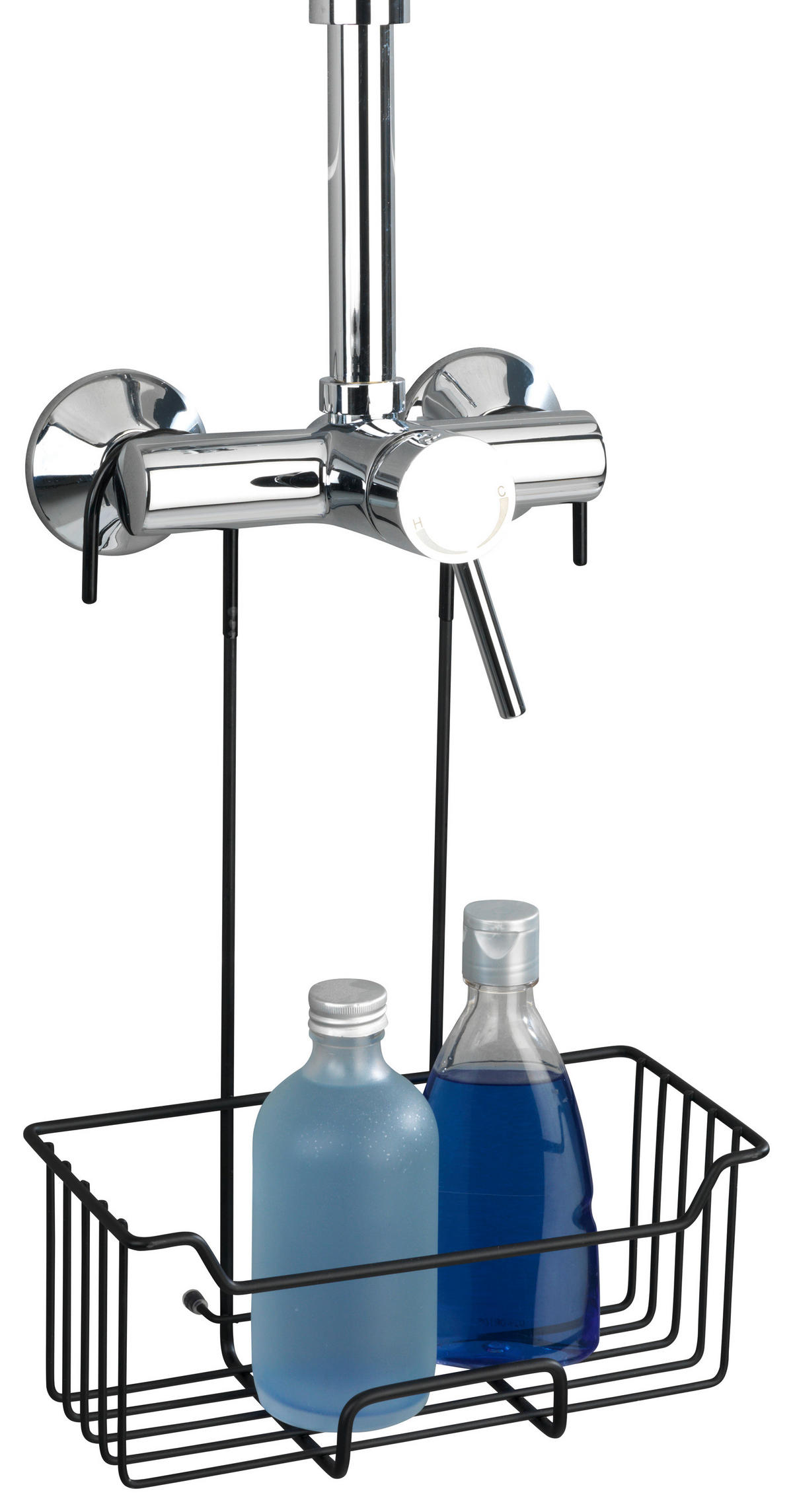 Dusch-Caddy mattschwarz Edelstahl Thermostat-Dusch-Caddy_Milo_Wenko - mattschwarz (25,00/36,00/14,00cm) - WENKO