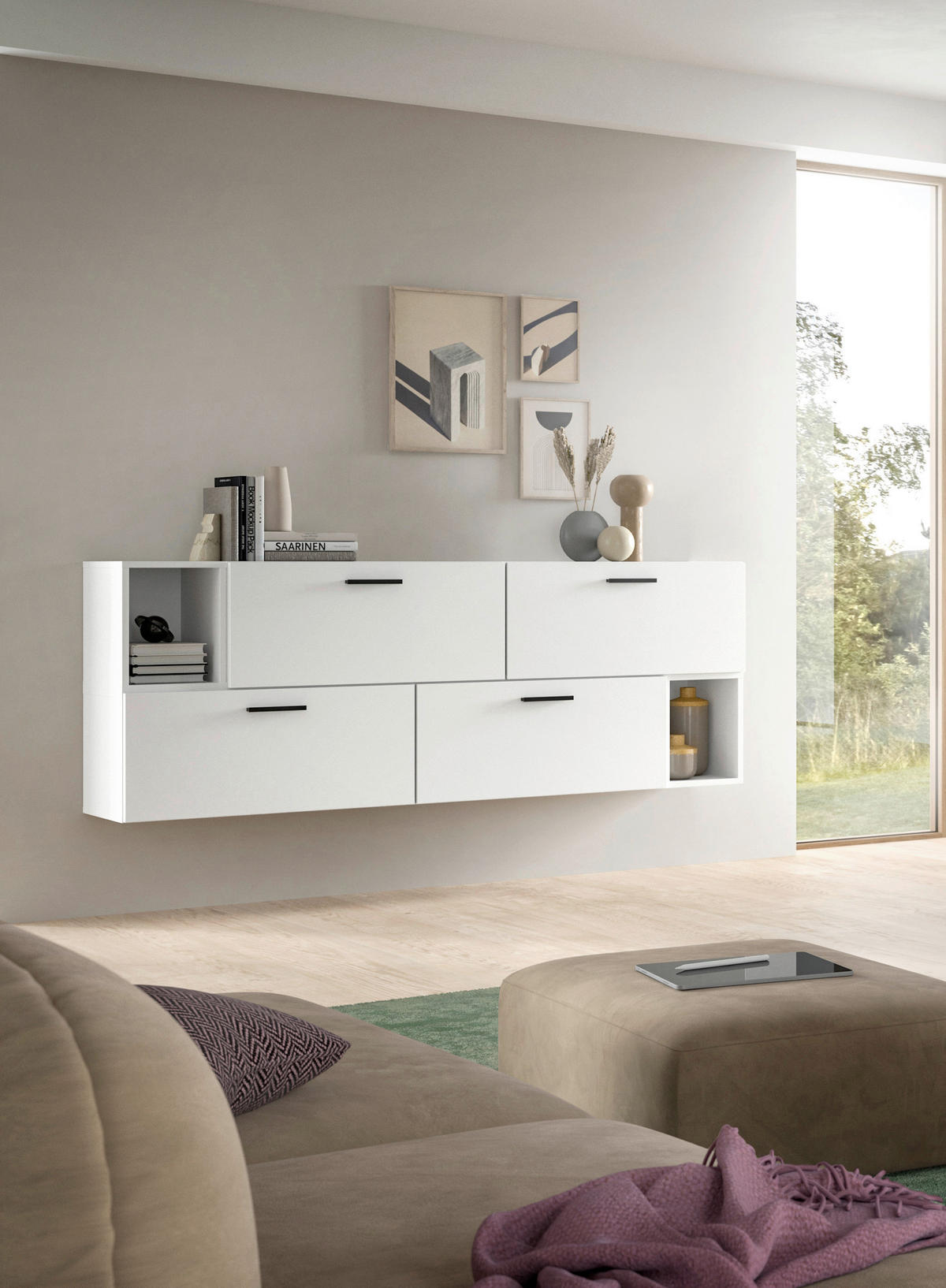 Wohnwand-Set TheOne weiß B/H/T: ca. 75x32x34 cm TheOne - weiß (75,00/32,00/34,00cm)