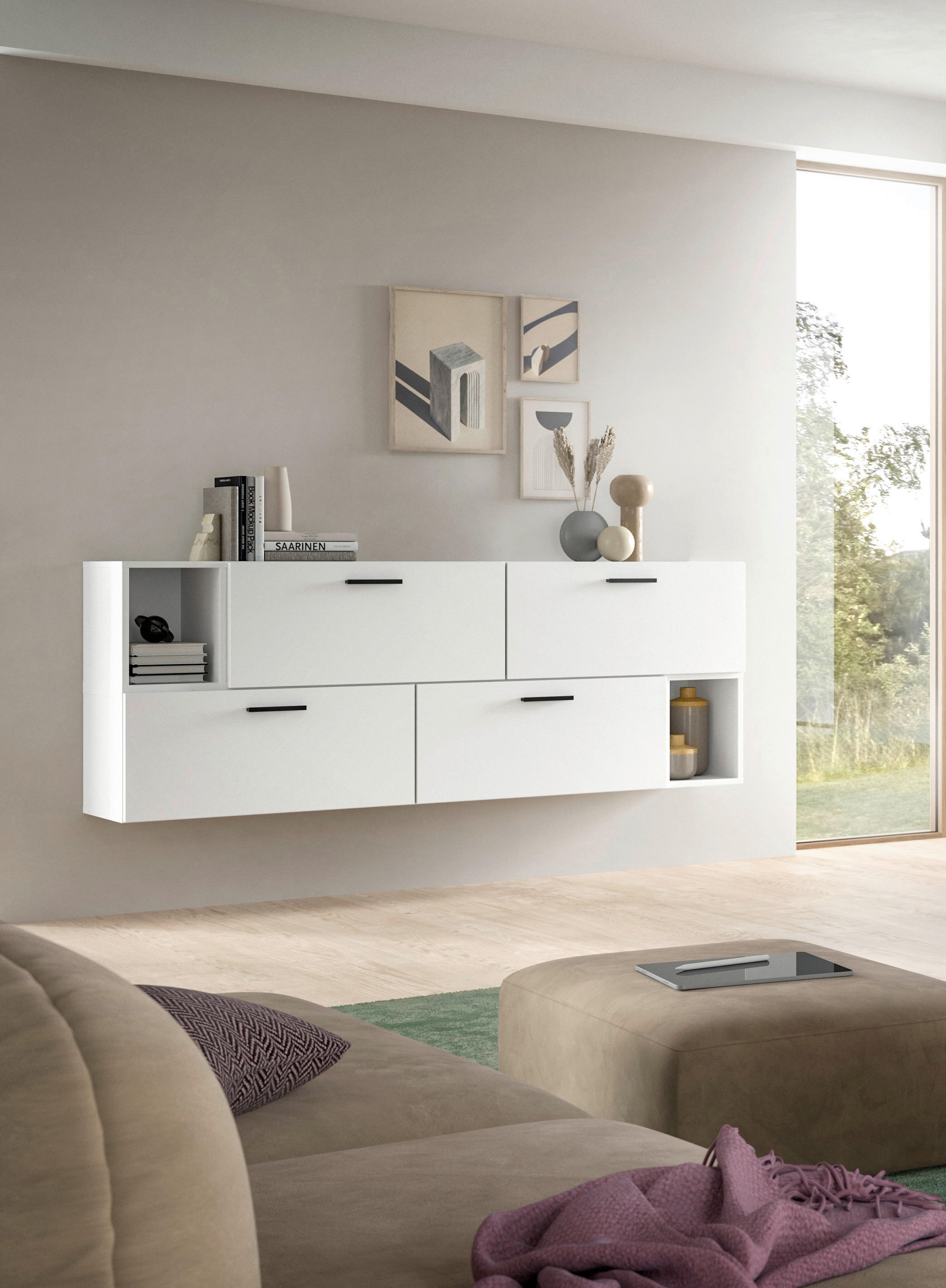 Thumbnail - Wohnwand-Set TheOne weiß B/H/T: ca. 75x32x34 cm