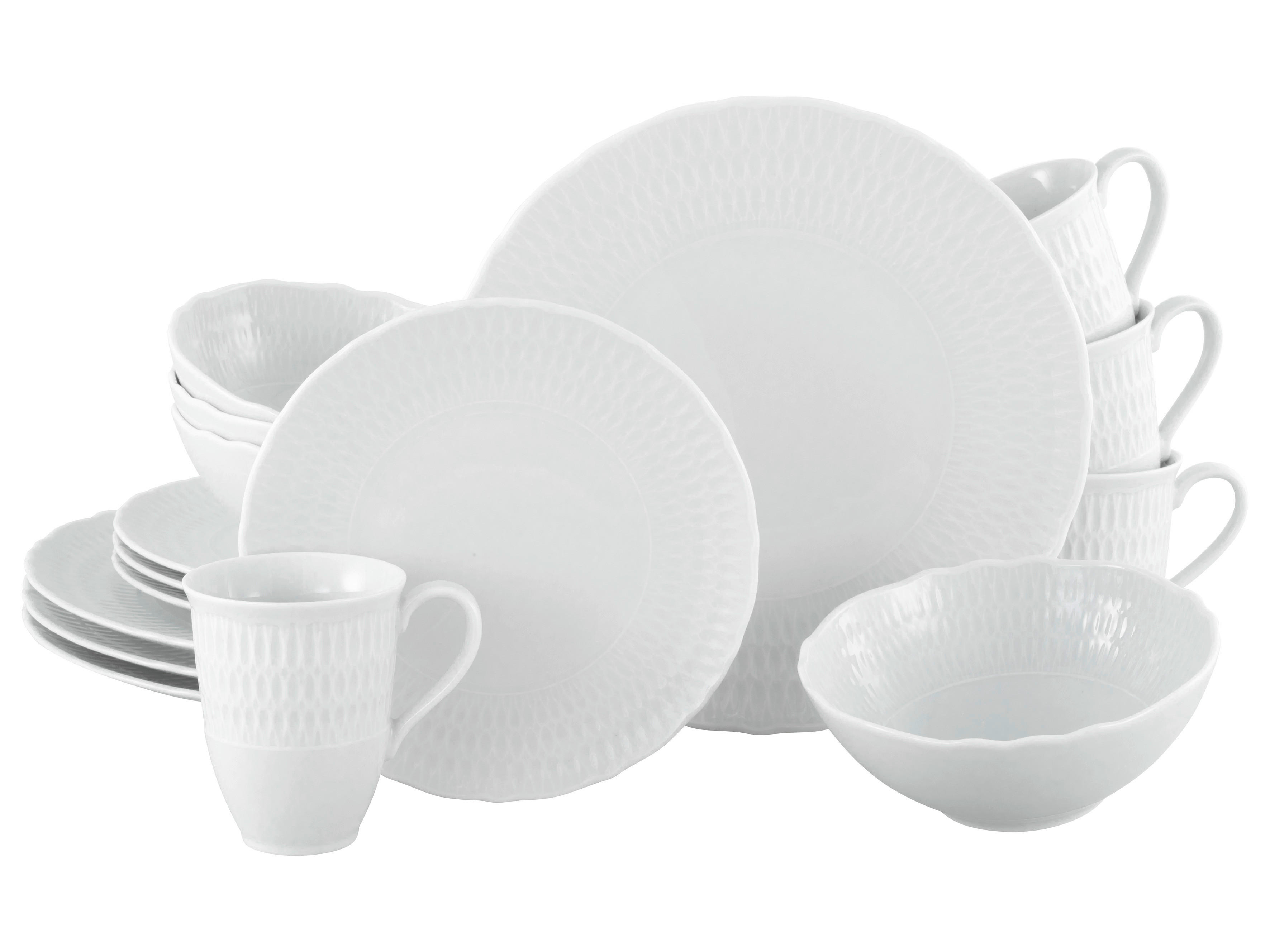 CreaTable Kombiservice Sofia weiß Porzellan 16 tlg. Sofia - weiß - CreaTable