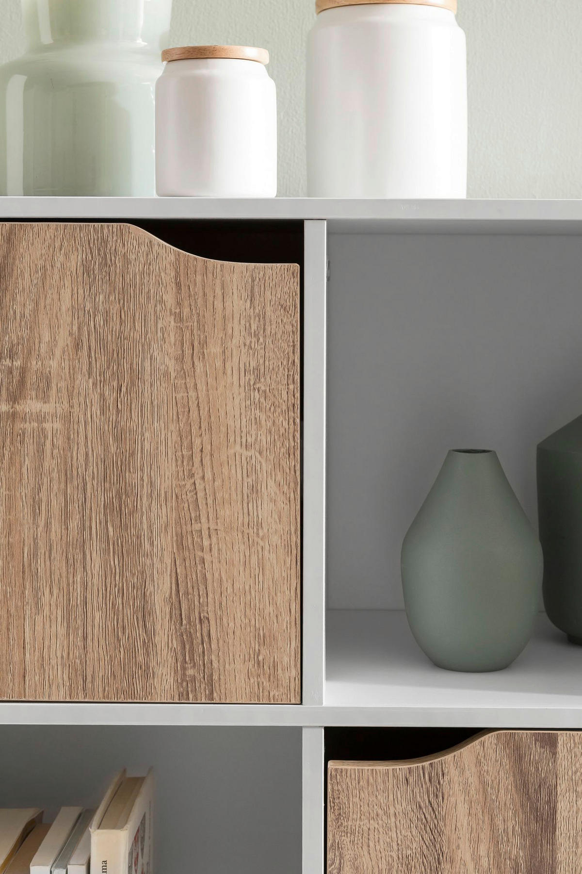 Sideboard weiß Eiche Sonoma Nachbildung B/H/T: ca. 89x91x29 cm Sideboard - Eiche/weiß (89,00/91,00/29,00cm) - Wohnling
