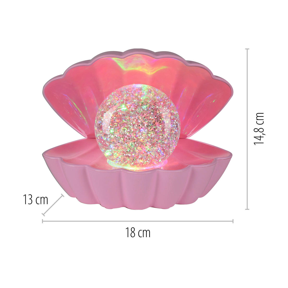 Just Light LED-Dekoleuchte rosa Kunststoff B/H/D: ca. 18x13x14,8 cm LED-Dekoleuchte_Muschel - rosa (14,80/13,00cm) - Just Light