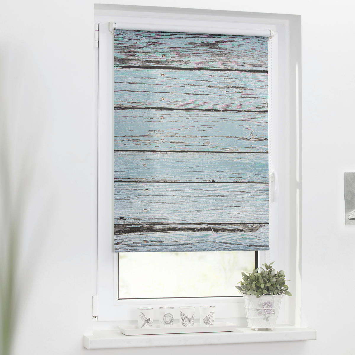 Rollo Bretter Vintage petrol B/L: ca. 45x150 cm Bretter Vintage - petrol (45,00/150,00cm) - LICHTBLICK