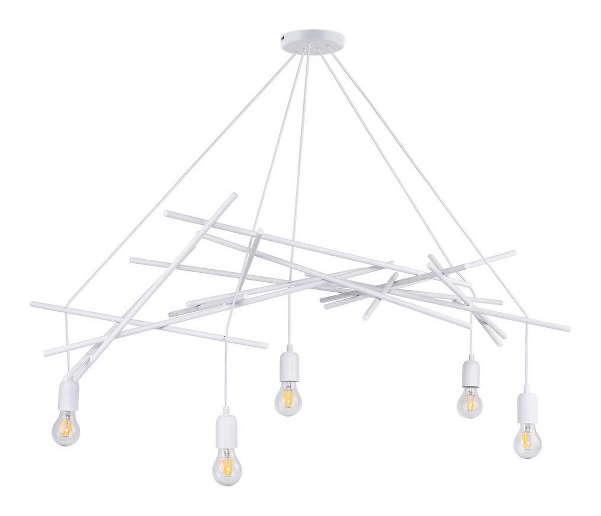SPOT Light Pendelleuchte SP-9222502 Glenn weiß Metall B/H/L: ca. 60x92x120 cm E27 5 Brennstellen Glenn - weiß (120,00/60,00/92,00cm) - SPOT Light