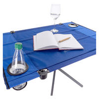 VCM Campingtisch blau Polyester-Mischgewebe B/H/L: ca. 50x50x80 cm Campingtisch - blau/grau (80,00/50,00/50,00cm) - VCM