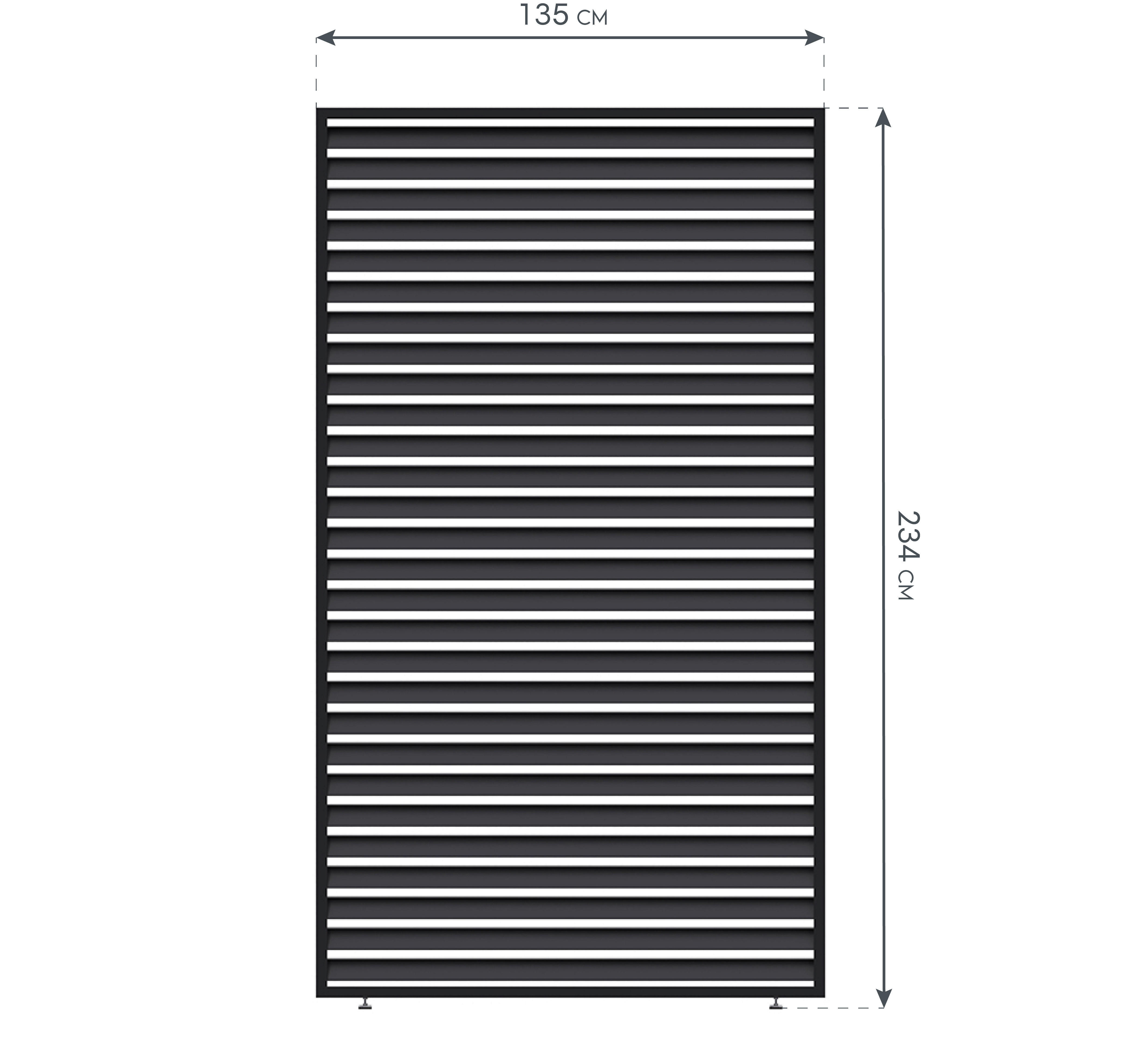 Thumbnail - Paragon Outdoor Lamellen-Sichtschutz Grand Tuscan grau Aluminium B/H: ca. 135x234 cm