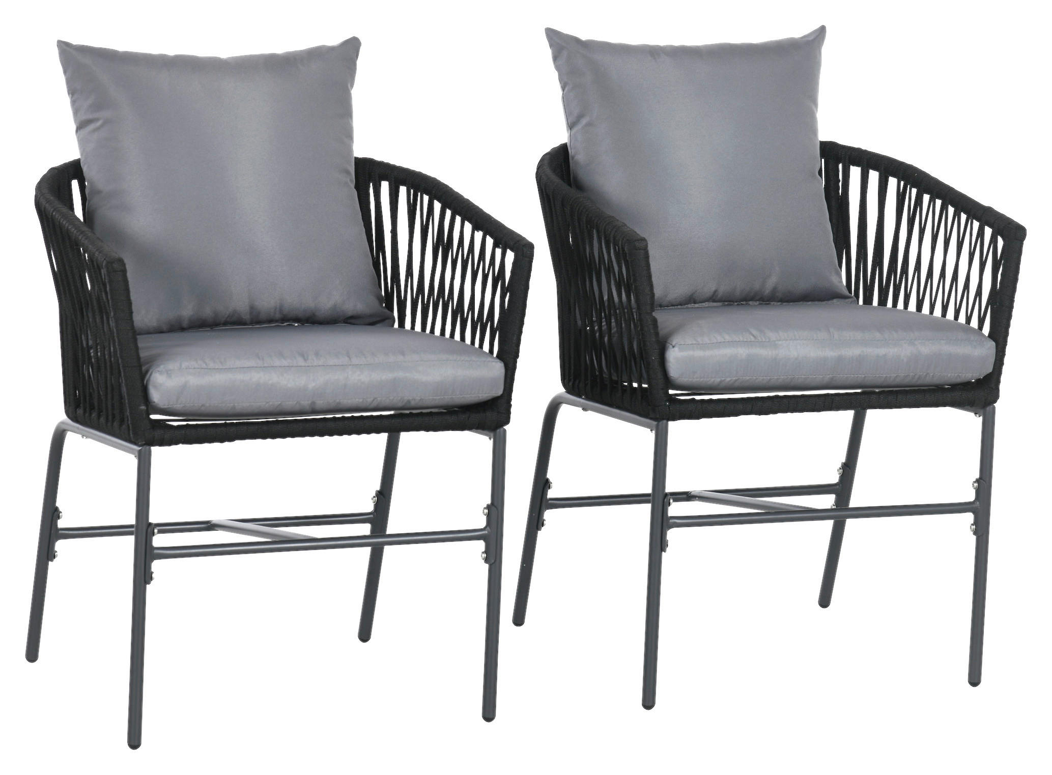 Outsunny Gartenstuhl dunkelgrau Polyester B/H/L: ca. 60x57x71 cm Gartenstühle - dunkelgrau (71,00/60,00/57,00cm) - Outsunny