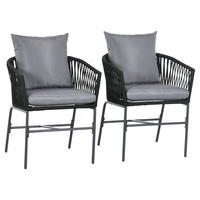 Outsunny Gartenstuhl dunkelgrau Polyester B/H/L: ca. 60x57x71 cm Gartenstühle - dunkelgrau (71,00/60,00/57,00cm) - Outsunny