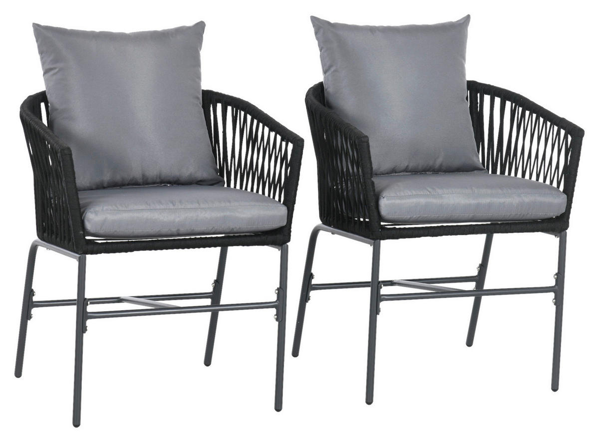 Outsunny Gartenstuhl dunkelgrau Polyester B/H/L: ca. 60x57x71 cm Gartenstühle - dunkelgrau (71,00/60,00/57,00cm) - Outsunny