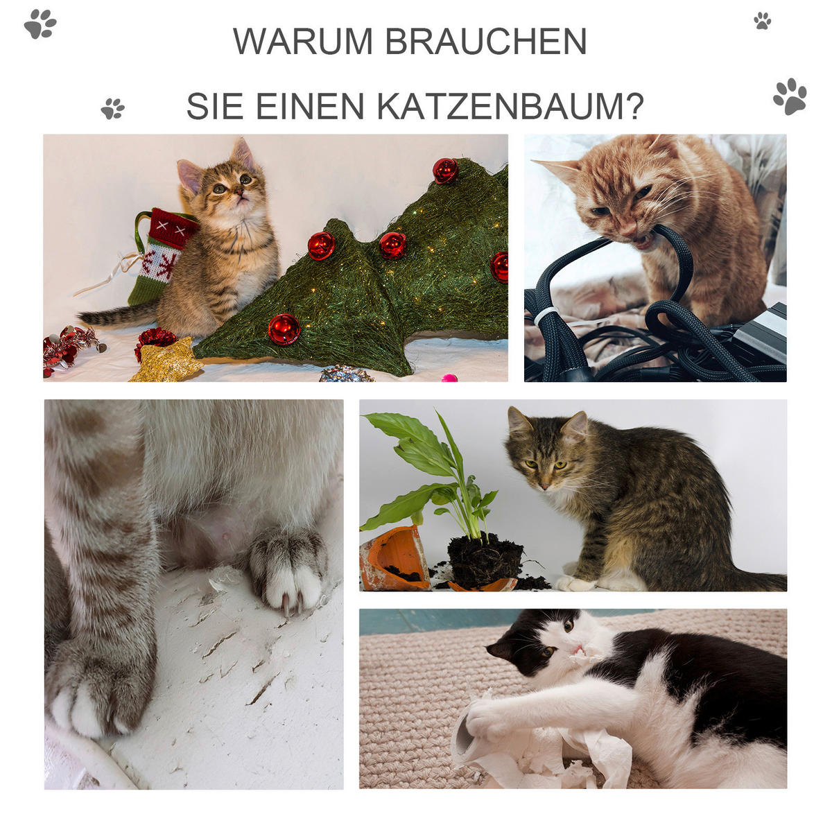 PawHut Katzenbaum Katzenbaum - (40,00/50,00/120,00cm) - PawHut